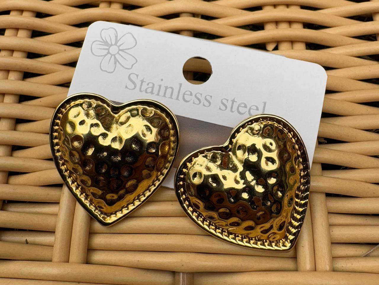 Hammered Heart Earrings