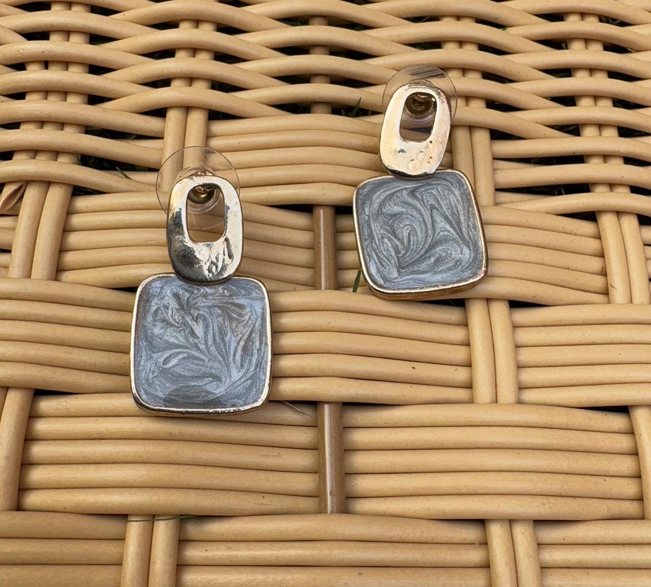 Geometric Enamel Earrings