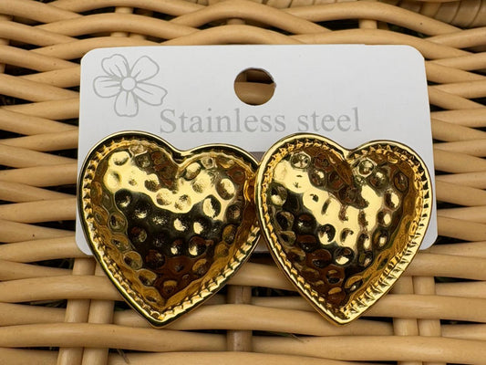 Hammered Heart Earrings
