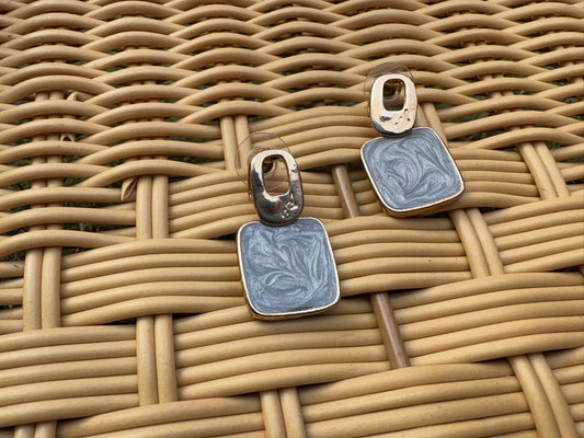 Geometric Enamel Earrings