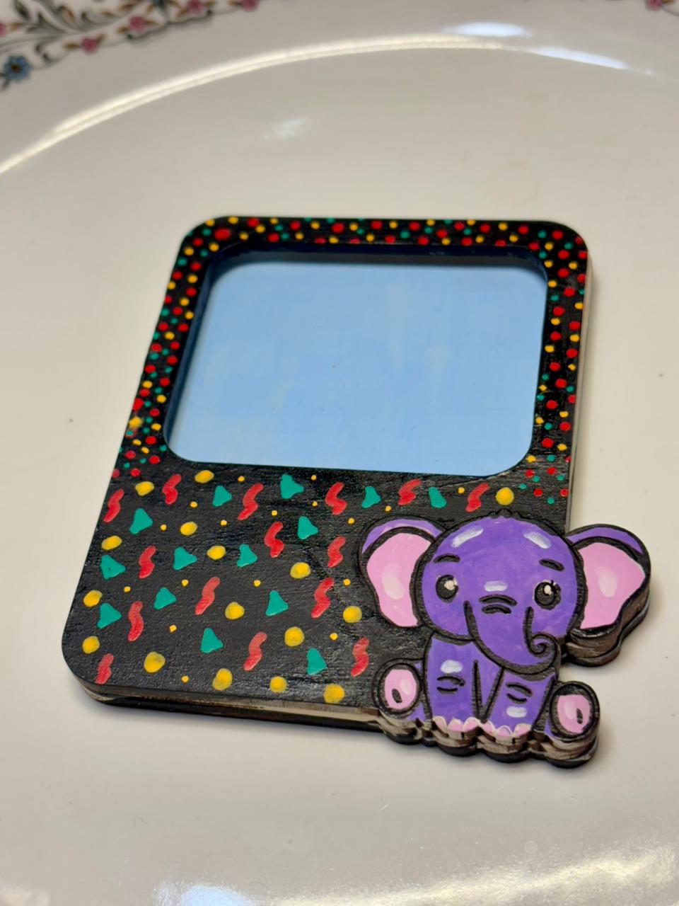 Black nursery elephant photoframe